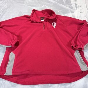 Genuine Stuff Indiana University Hoosiers Fleece Quarter Zip Sweatshirt Red XXL
